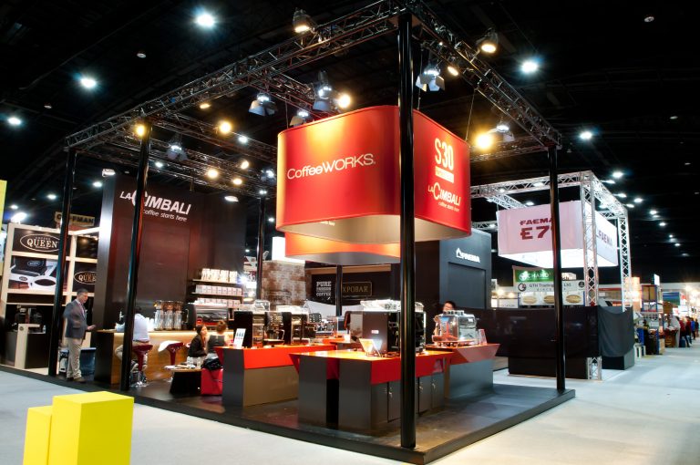 Coffee Works and Cimbali exhibition stand design and build 1